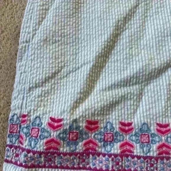 VINEYARD VINES blue striped seersucker embroidered sleeveless dress Girl's 16 - Picture 2 of 5